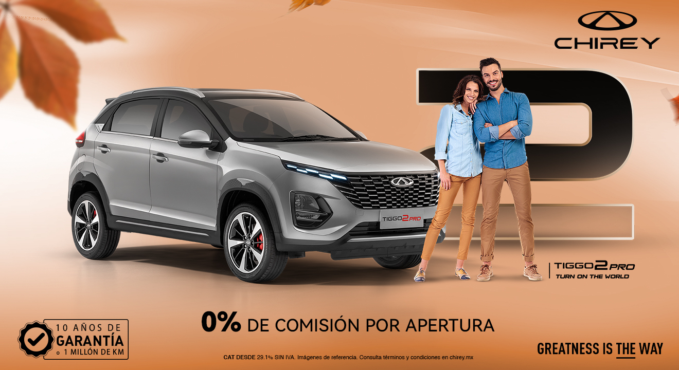 Arte final de Chirey con vehiculo integrado en escenario publicitario