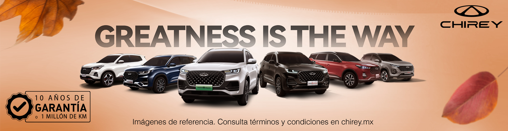 Fotomontaje publicitario de Chirey con vehiculo y retoque fotografico
