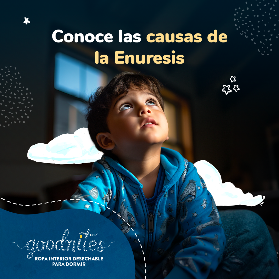 Contenido para redes sociales de Goodnites dirigido a mamas y papas