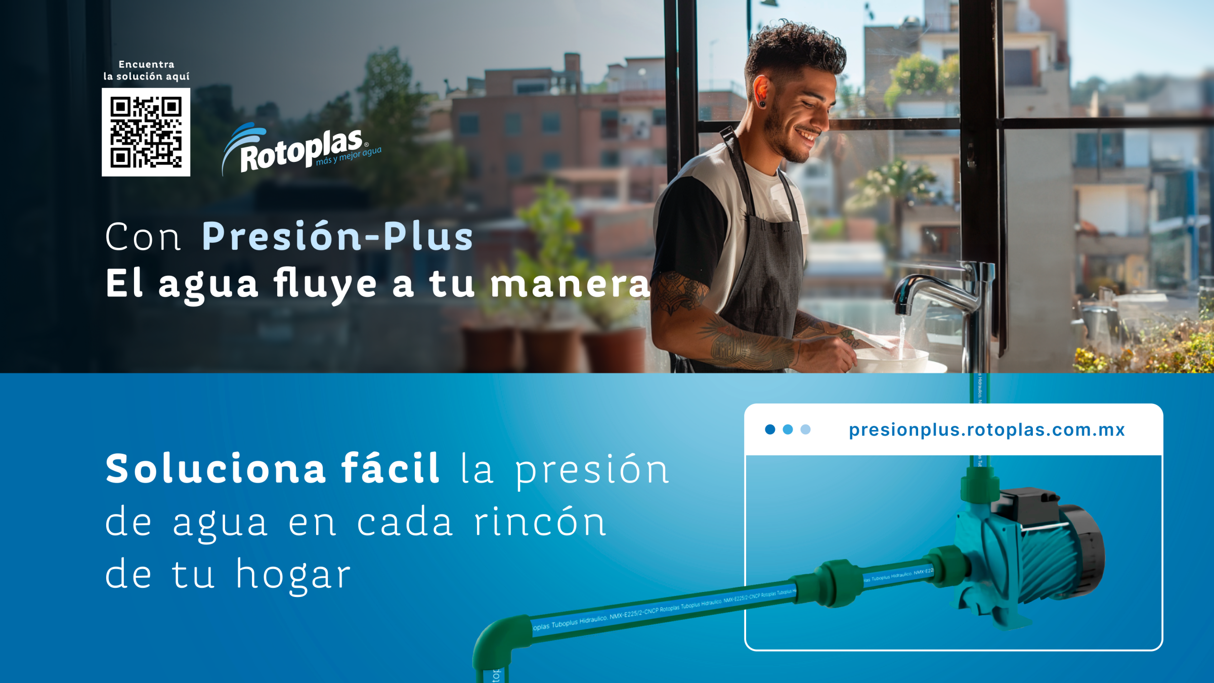 Campana Presion Plus de Rotoplas para soluciones de agua en ecommerce